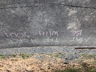 Chalk Message on Trail